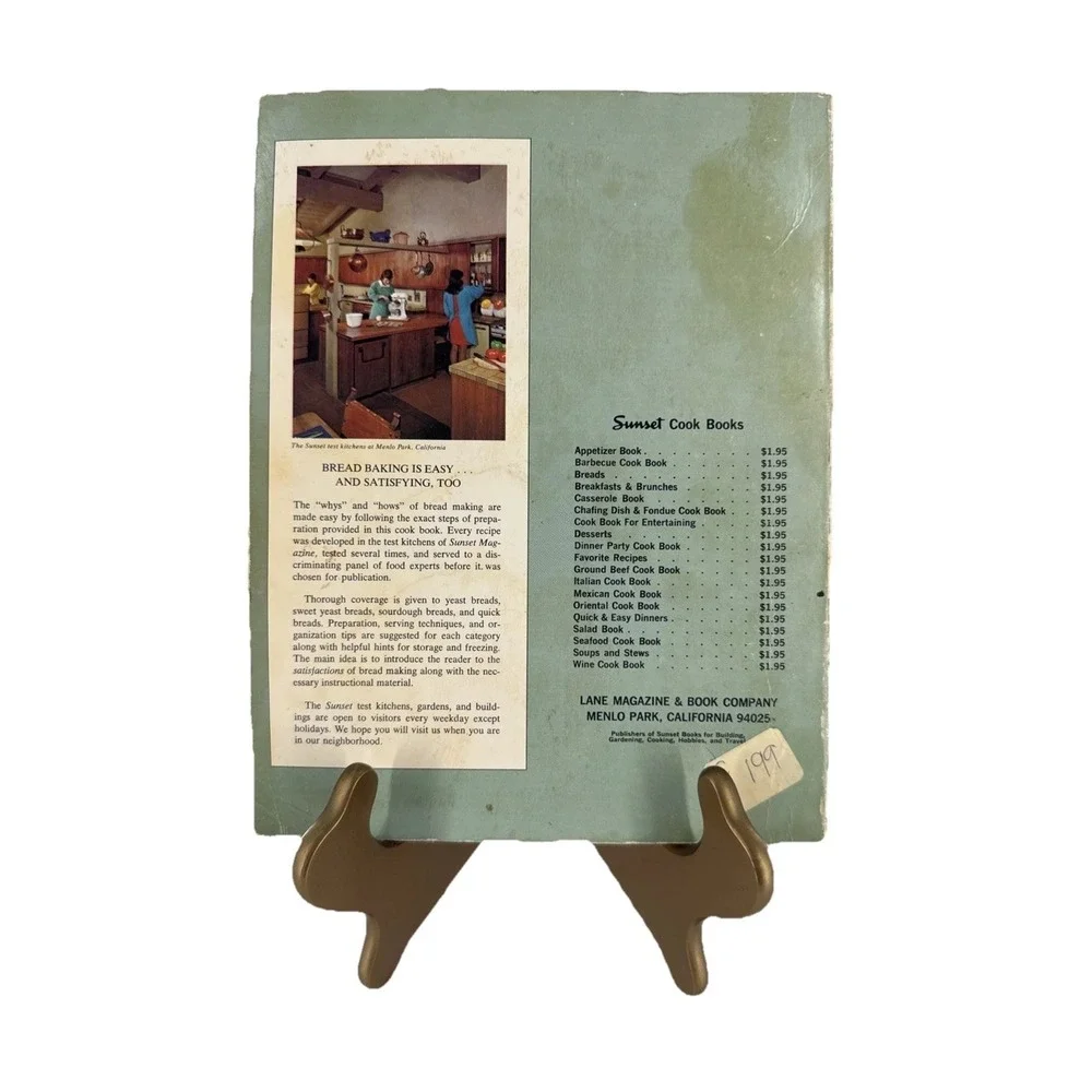 Sunset‎ Cook Book of Breads by Sunset Books - Lane Books Menlo Park CA 1973